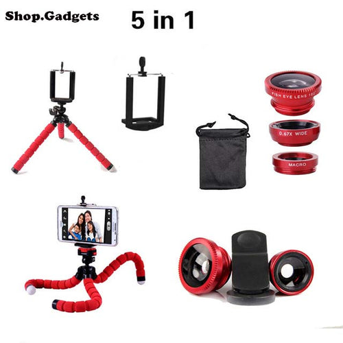 5 in 1 - Iphone/Samsung Lenses, 10x Zoom, and Tripod